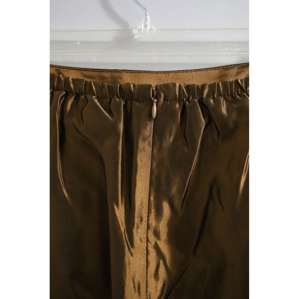 Coldwater Creek Floral Velvet Top & Bronze Taffeta Maxi Skirt Set‎ P16 PXL NEW